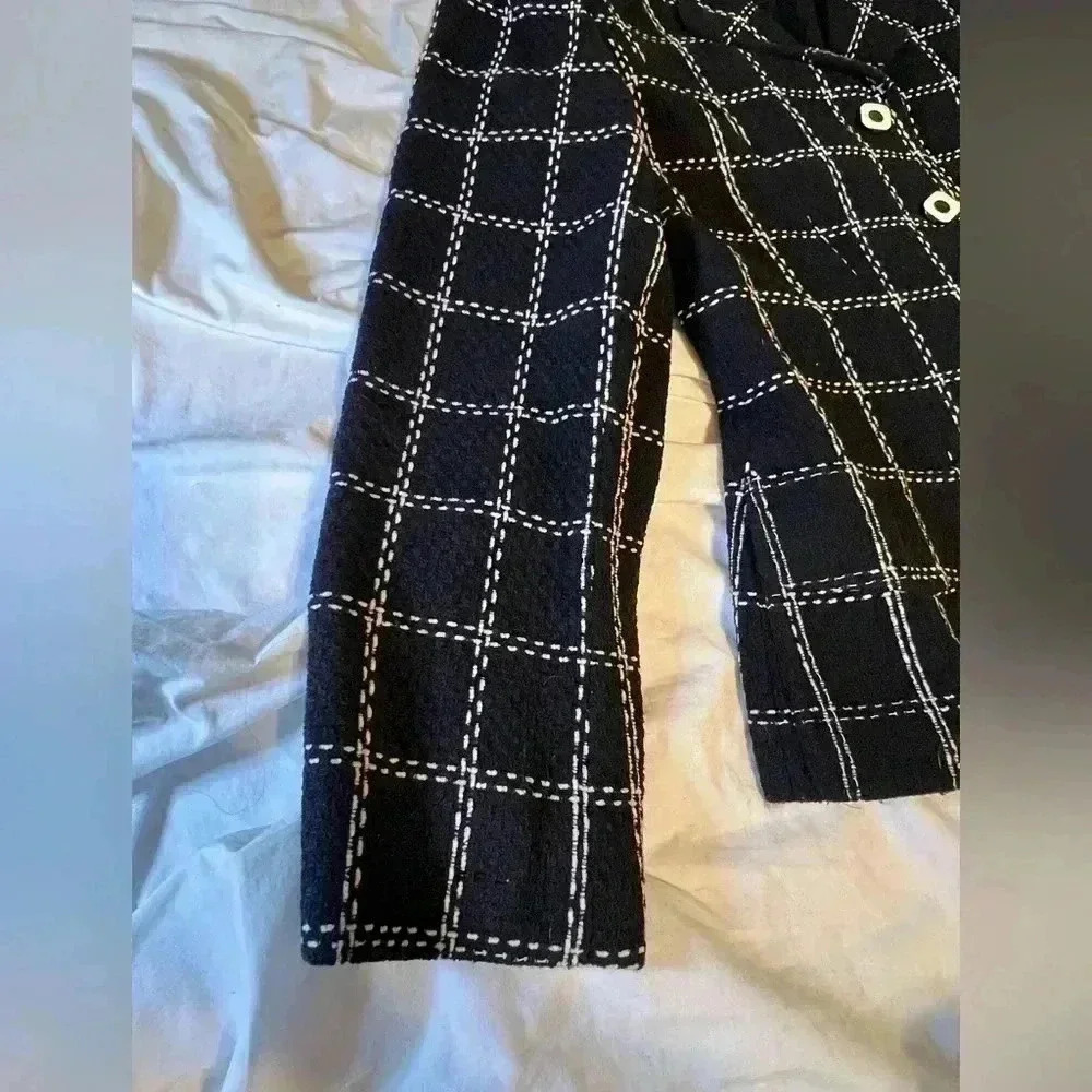 Women Moiselle Vintage Black Plaid Blazer/ Jacket- Wool - Picture 6 of 13